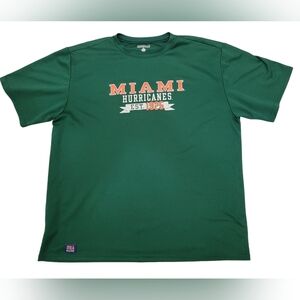 Vintage Miami Hurricanes Green T-Shirt Maxx-Dry Size XL Made In USA
